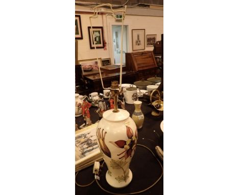 Large Moorcroft table lamp in the Honeysuckle pattern H: 45 cm