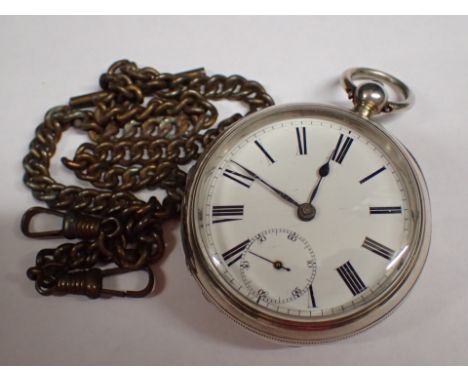 J Hamilton &amp; Co hallmarked silver pocket watch with subsidiary seconds CONDITION REPORT: This item is working at lotting.