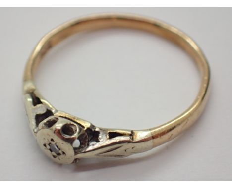 9ct gold diamond ring size K