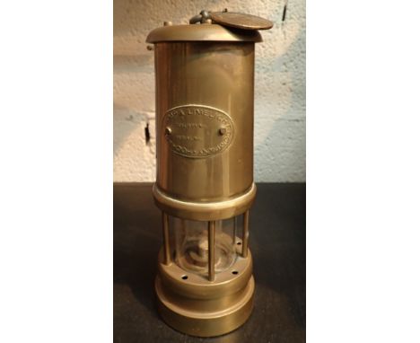 Vintage style brass miners safety lamp marked Lamp and Limelight Company Hockley  CONDITION REPORT: One has number 50, other 
