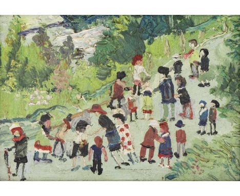 *Fred Yates (1922-2008) Figures in a park signed verso, oil on board 11 x 15cm *Artist's Resale Right may apply to this lot.C