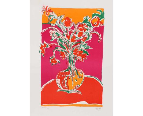 *Philip Sutton RA (b.1928) 'Flowers' lithograph in colours, signed and dated 'Philip Sutton/1976' in pencil l.r., and inscrib