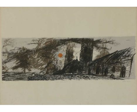 *Walter Hoyle (1922-2000) 'Norfolk Double Church' lithograph in colours, signed, inscribed as titled and numbered 2/15 in pen