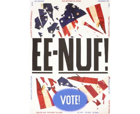 Ed Ruscha (American, b.1937) 'EE-NUF!' offset lithograph printed in colours 82 x 58cm, unframedCondition report: Some handlin