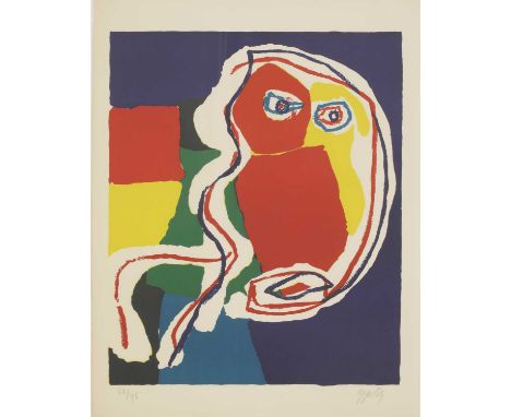 *Karel Appel (Dutch, 1921-2006) 'L'hibou rouge' lithograph in colours, 1969, signed 'Appel', dated, and numbered 63/75 in pen