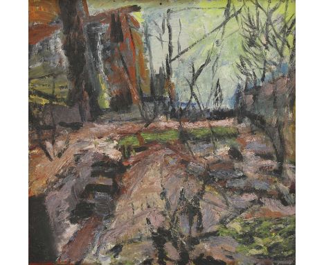 David Carr (20th century)'Winter Garden'signed 'DAVID CARR' l.l., also signed 'David Carr' and inscribed verso, oil on board6