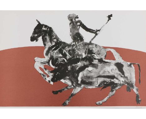 *Dame Elisabeth Frink RA (1930-1993) 'Rejoneadora II', 1973 lithograph in colours, signed 'Frink' in pencil l.r., archive pro
