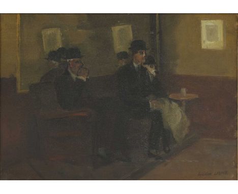 *Lynton Lamb (1907-1977) Bowler-hatted men in a pub signed 'Lynton Lamb' l.r., oil on canvas 51 x 69cm *Artist's Resale Right