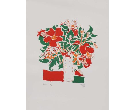 *Philip Sutton RA (b.1928) 'Cape Flowers'; 'Hibiscus' lithograph in colours, each signed and dated 'Philip Sutton/1976' in pe