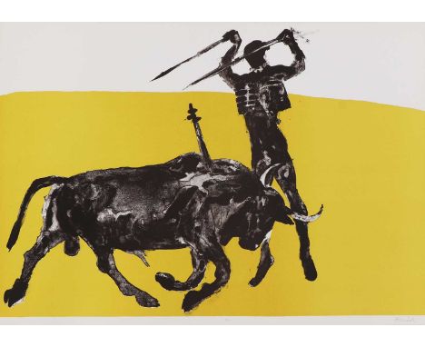 *Dame Elisabeth Frink RA (1930-1993) 'Corrida II', 1973 lithograph in colours, signed 'Frink' in pencil l.r., archive proof w