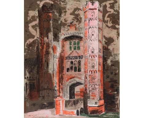 *John Piper CH (1903-1992) 'Oxburgh Hall, Norfolk' lithograph in colours, with Curwen Chilford blind stamp, from an edition o