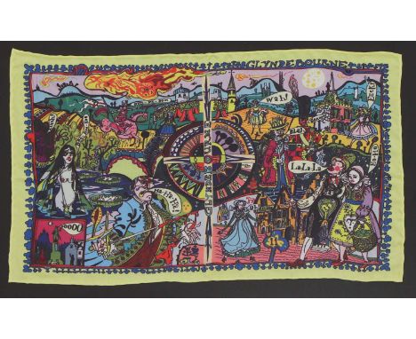 After Grayson Perry RA 'Glyndebourne Opera Season' silk scarf mounted and framed scarf 22 x 37.5cmCondition report: The scarf