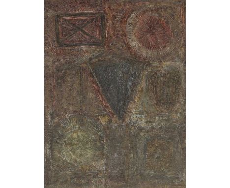 *John Christopherson (1921-1996) 'Aerial view of a ruined city' signed 'Christopherson' l.r., signed and inscribed with title