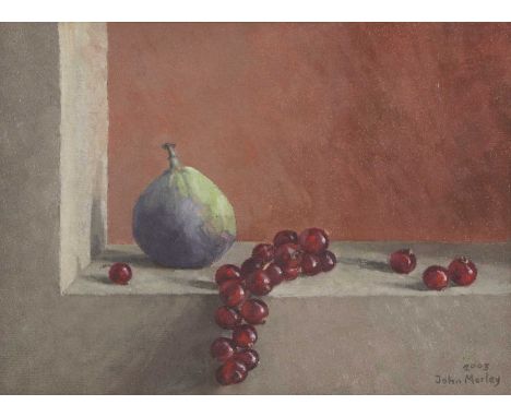 *John Morley (b.1942) 'Fig and Redcurrants' signed and dated 'John Morley/2003' l.r., signed, inscribed as titled and dated v