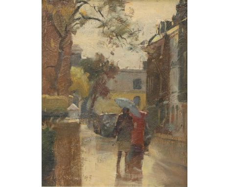 *Trevor Chamberlain (b.1933) Motcomb Street signed and dated 'T Chamberlain '93' l.l., oil on board 19.5 x 15cm *Artist's Res
