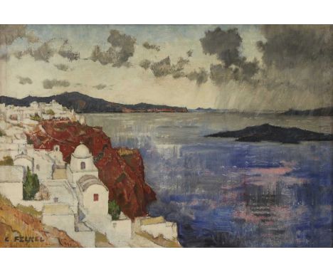*Carl Felkel (Austrian, 1896-1980) Greek Coast signed 'C FELKEL' l.l., oil on canvas 45 x 65cm *Artist's Resale Right may app