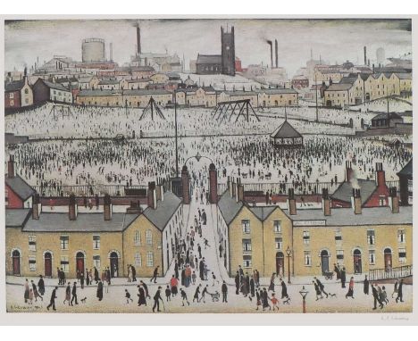 *Laurence Stephen Lowry RA (1887-1976) 'Britain at Play' offset lithograph in colours, signed 'L S Lowry' in pencil l.r., wit