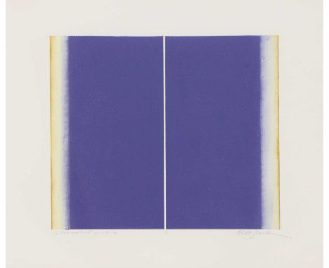 Betty Merken (American, b.1947) 'Ultramarine' monotype, signed 'Betty Merken', inscribed '01-13-16', inscribed with title and