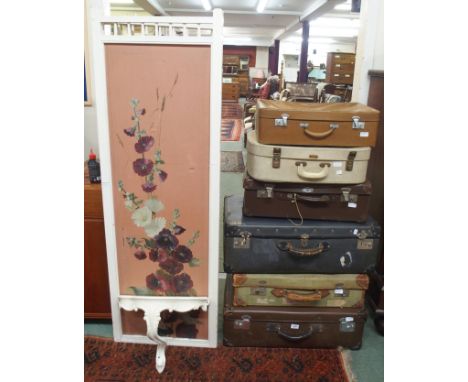 A three-fold screen, wall bracket, linen and six cases (9) Condition Report: Available upon request