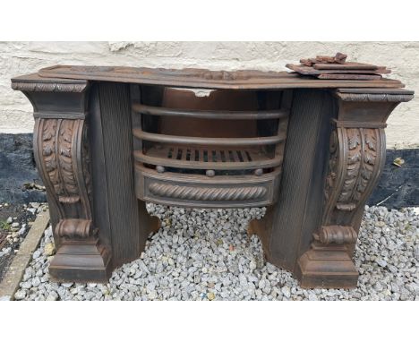 A Georgian cast iron fireplace.&nbsp;55.5 h x 86.5 x 29cm.