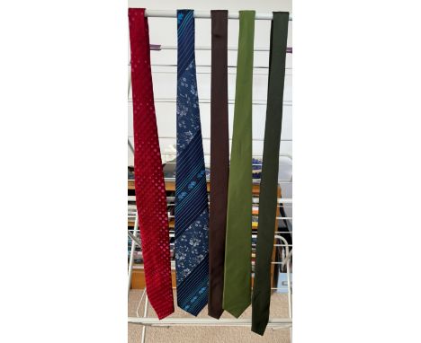 Five silk ties. 2 x Kenzo and 3 x Prada.