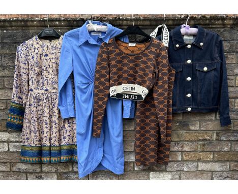 Designer clothes to include a Celine two piece ensemble&nbsp; consisting of a dress size S and cropped top size M, a Fendi bo
