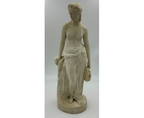 Copeland Parian figure of 'The Dancing Girl' modelled by William Calder Marshall for the Art Union of London. Impressed facto