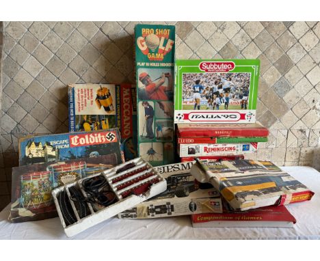Boxed games to include Hornby Railways Electric Train Set. B.R High Speed train W43003, Subbuteo World Cup Edition, Pro Shot 