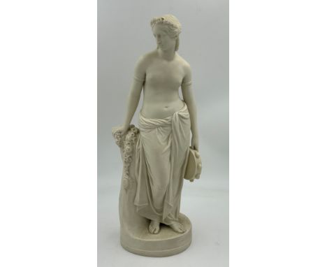 Copeland Parian figure of 'The Dancing Girl' modelled by William Calder Marshall for the Art Union of London. Impressed facto