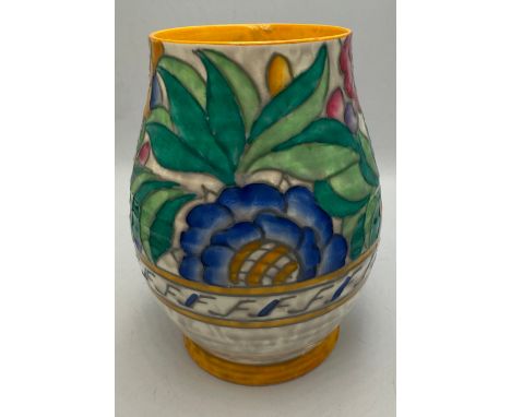 Charlotte Rhead for Crown Ducal,  Persian Rose pattern vase. 15cm h.