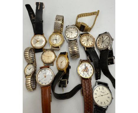 A quantity of mainly gentlemen’s vintage wristwatches to include Rotary, Timex, Oris, Philip Mercier, Xanadu etc.