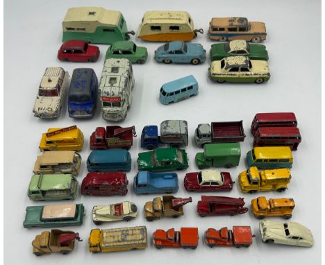 A collection of 1950/60's die cast models to include 26 x matchbox/ lesney , 8 x dinky, 3 x corgi and one budgie, models incl