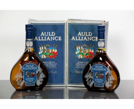 AULD ALLIANCE (2)  ' An Original Marriage of Malt Scotch Whisky with Finest French Armagnac.' Produced by William Grant. 70cl
