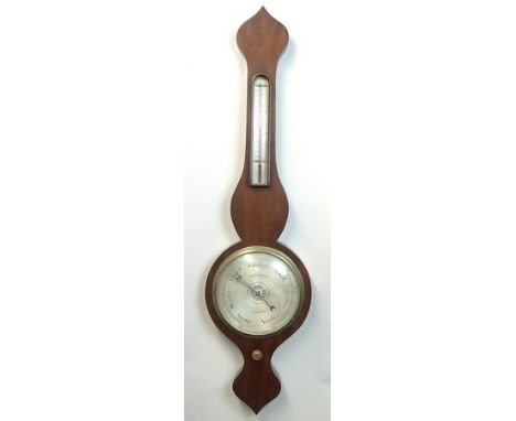 A mahogany cased wheel barometer, Bartlett & Son, Cirencester, with thermometer, 96cm.