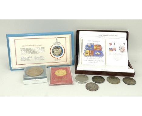 An Egyptian/Israeli Peace Treaty Eyewitness 24kt gold medal on sterling silver, limited edition, minted by the Franklin Mint,