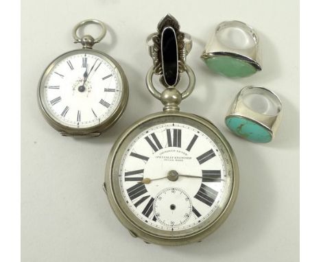 A gentleman's plated open faced, key wind pocket watch, enamel dial bearing Roman numerals, subsidiary seconds dial, a Contin