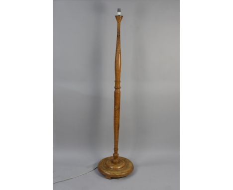 A Carved Far Eastern Standard Lamp, No Shade 