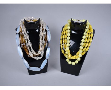 Five Various Vintage Glass Bead Necklaces 