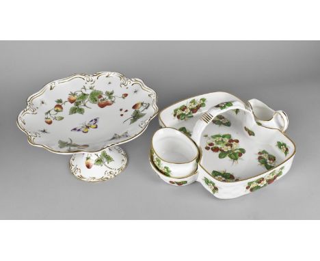 A Hammersley Strawberry Ripe Pattern Strawberry Set Together with a Coalport Strawberry Tazza 