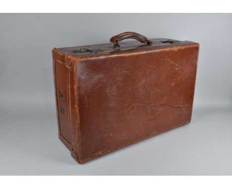 A Vintage Leather Travelling Case, 60cms Wide 