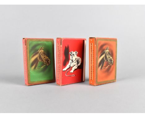 Three Packs of Vintage Playing Cards by Universal Playing Cards Co., Leeds, London Deluxe Pictorial Playing Cards, Two Horse 