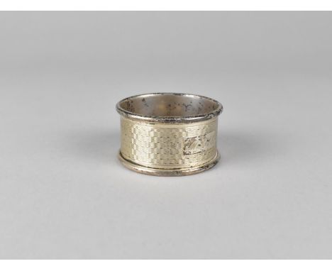 A Silver Napkin Ring with Engine Turned Engine Decoration, Sheffield Hallmark