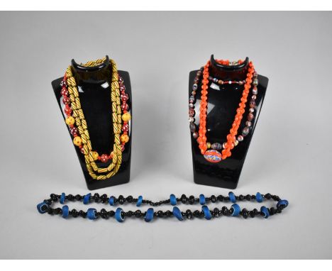 A Collection of Various Vintage Glass Bead Necklaces Etc 