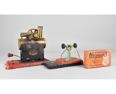 A Mamod Stationary Single Cylinder Steam Engine with Further Stationary Machine and Pack of Mamod Solid Fuel Tablets