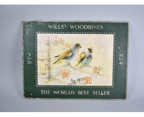 A Vintage Wills's Woodbines Cardboard Advertising Sign, The Worlds Best Seller, 50cms by 38cms High 