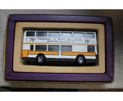 A boxed Corgi die-cast bus model 