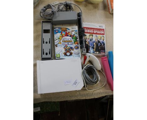 A Wii console and accessories (untested) 