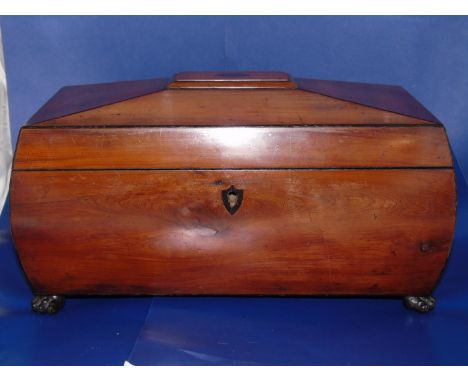 A beautiful &amp; quality made early Victorian 3 compartment wooden tea caddy 