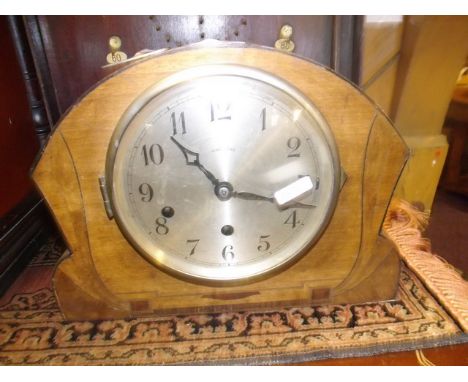 MID CENTURY WALNUT CASED MANTEL CLOCK