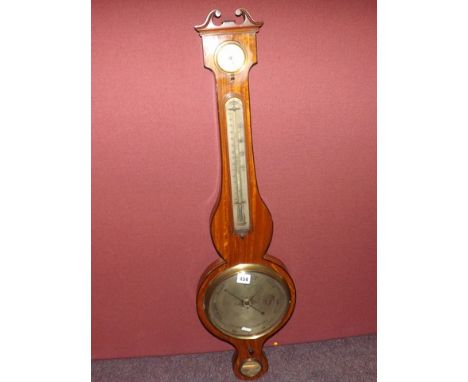 19TH CENT MAHOGANY BANJO BAROMETER